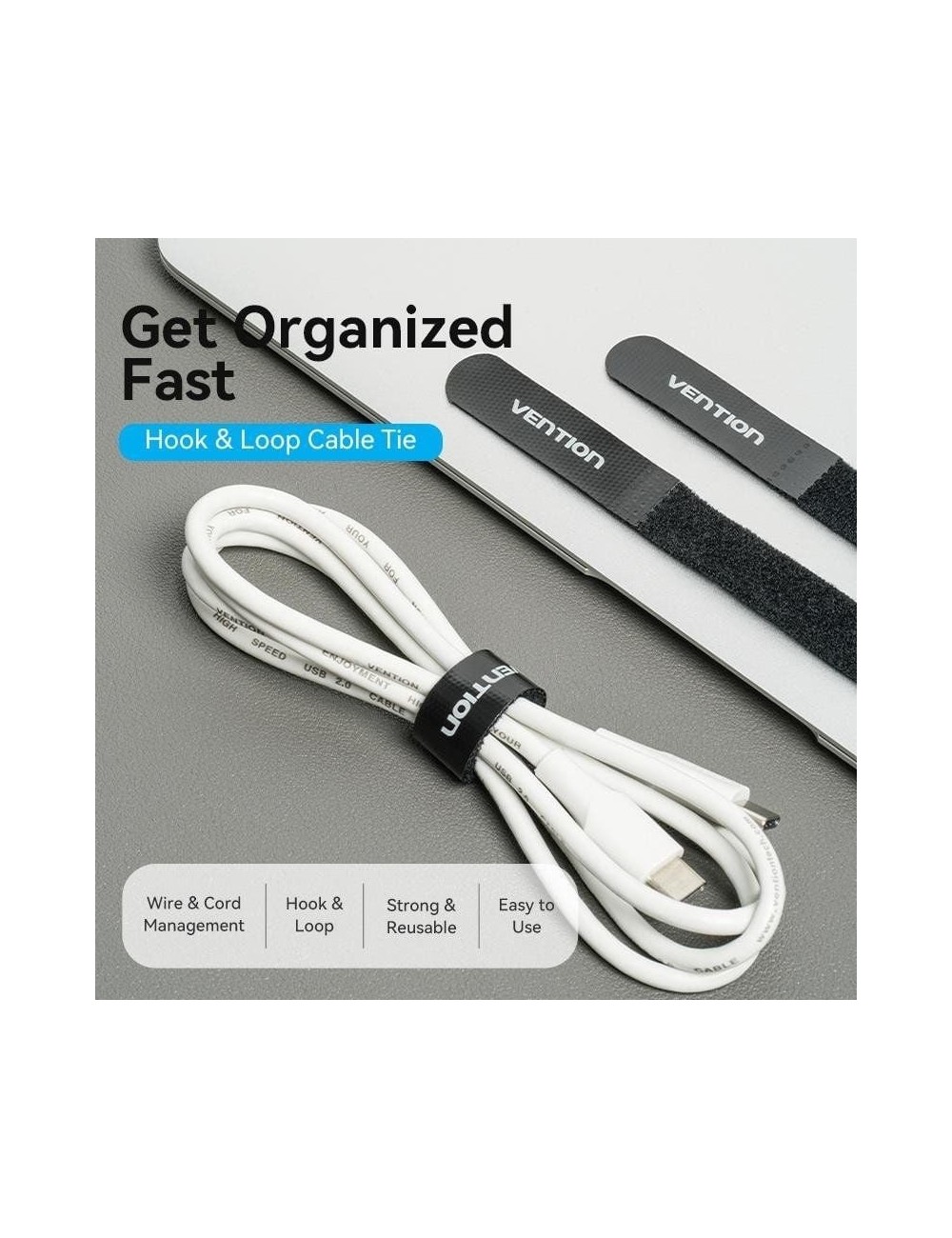 Tira Organizadora de Cables Vention KAOB0/ 18cm