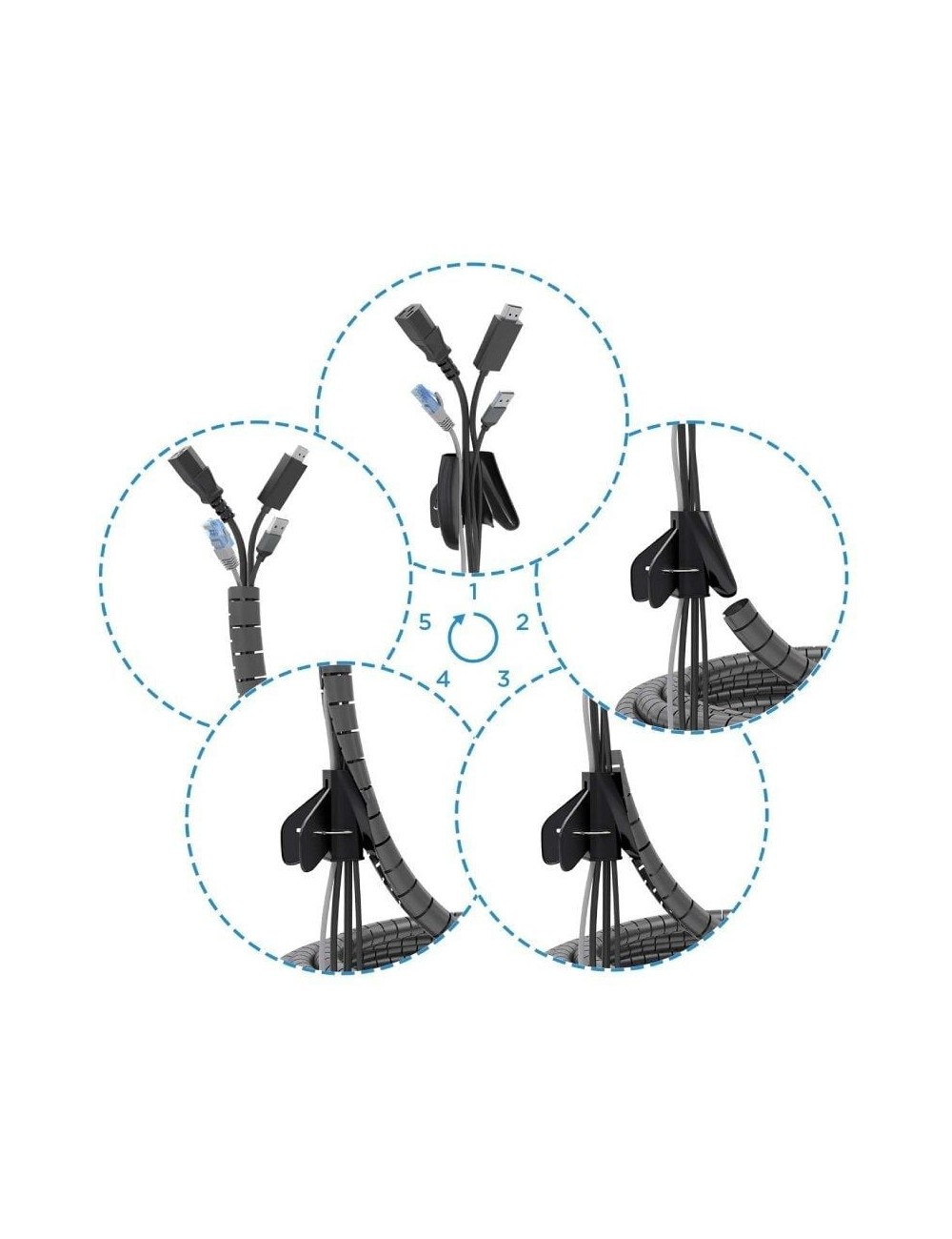 Organizador de Cables en Espiral Aisens A151-0899/ 6m