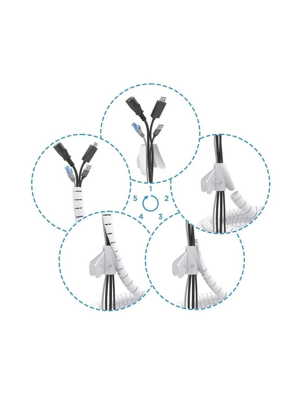 Organizador de Cables en Espiral Aisens A151-0919/ 3m