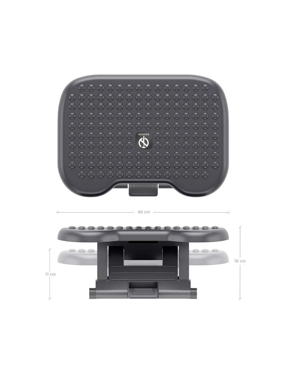 Reposapiés Ergonómico/ Inclinable/ Ajustable Aisens FRT02-267/ 46 x 18cm