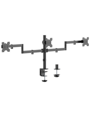 Soporte de Mesa para 3 Monitores Aisens DT27TSR-281/ Giratorio/ Inclinable/ hasta 10kg