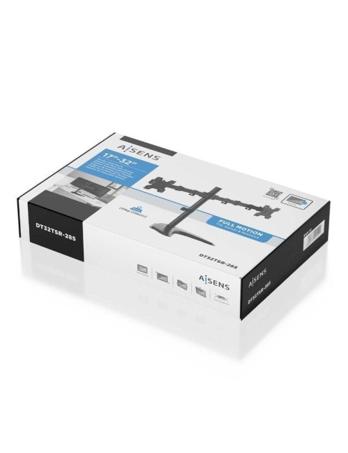Soporte de Sobremesa para 2 Monitores Aisens DT32TSR-285/ Giratorio/ Inclinable/ hasta 10kg
