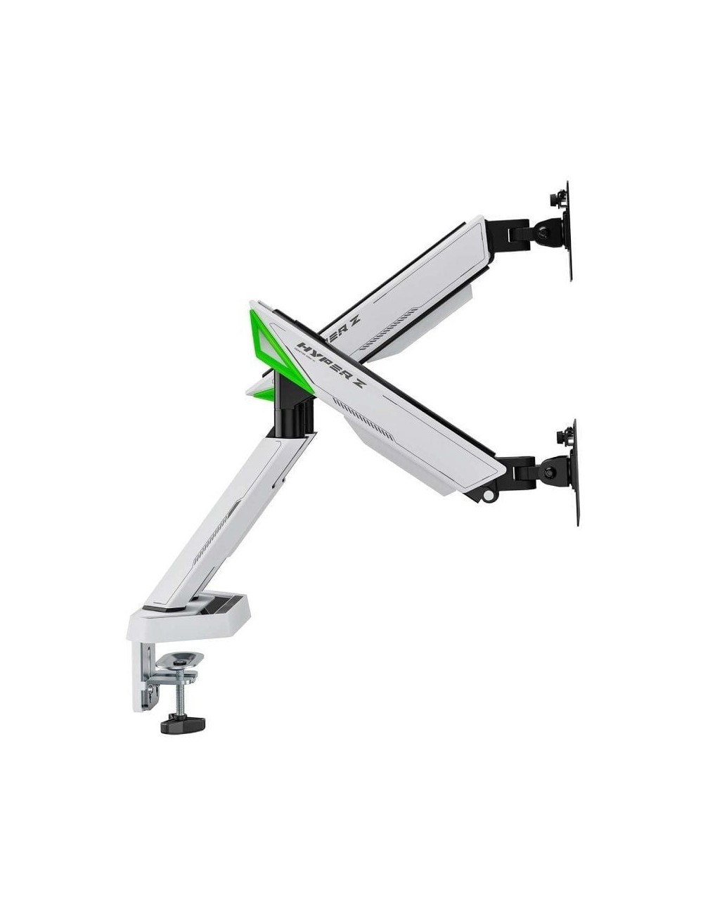 Soporte de Mesa Gaming con Contrapeso para 2 Monitores Aisens DT38TSR-345/ Giratorio/ Inclinable/ hasta 16kg