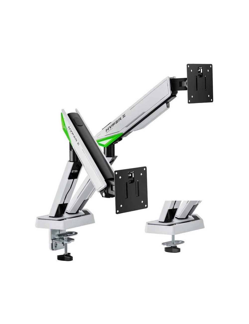 Soporte de Mesa Gaming con Contrapeso para 2 Monitores Aisens DT38TSR-345/ Giratorio/ Inclinable/ hasta 16kg