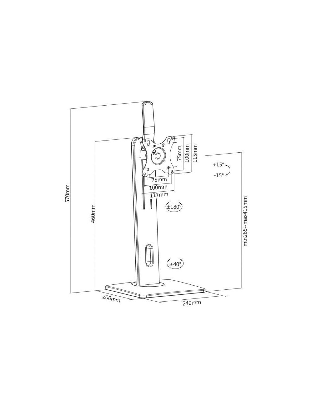 Soporte de Sobremesa para Monitor Aisens DT32TSR-063/ Giratorio/ Inclinable/ hasta 7kg