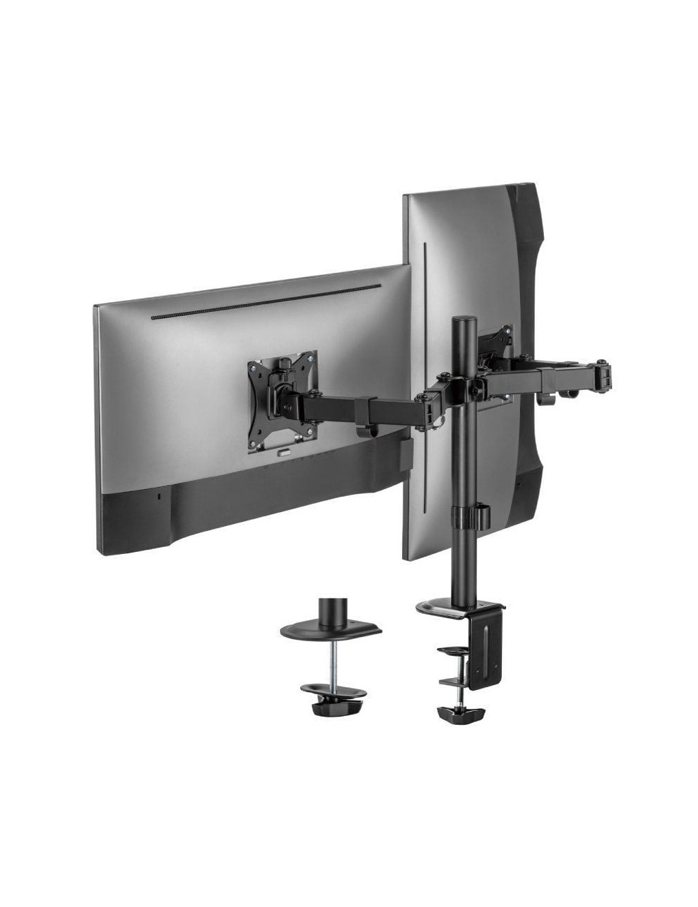 Soporte de Mesa para 2 Monitores o TV Aisens DT32TSR-149/ Giratorio/ Inclinable/ hasta 9kg