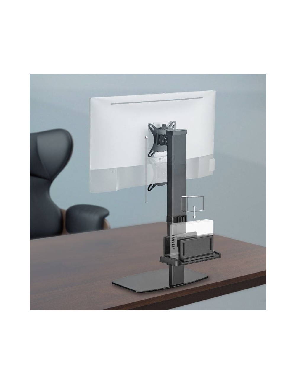 Soporte de Sobremesa para Monitor,TV y MiniPC Aisens DT32TSR-165/ Giratorio/ Inclinable/ hasta 8kg