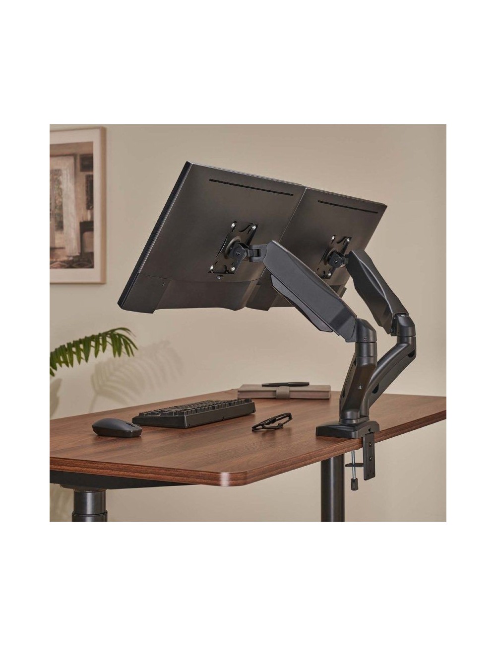 Soporte de Mesa con Contrapeso para 2 Monitores o TV Aisens DT32TSR-221/Giratorio/ Inclinable/ hasta 9kg