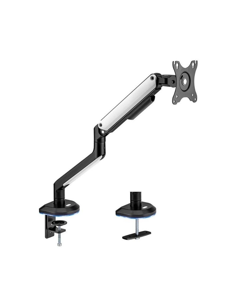 Soporte de Mesa Gaming con Contrapeso para Monitor Aisens DT32TSR-295/ Giratorio/ Inclinable/ hasta 9kg/ con Iluminación RGB