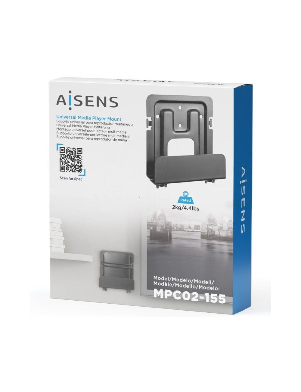 Soporte Universal Aisens MPC02-155 para Router, MiniPC/ hasta 2kg