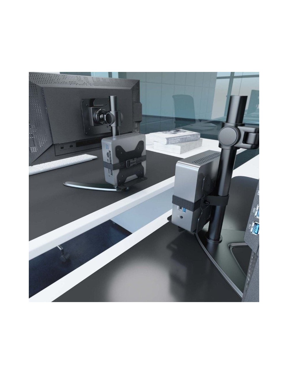 Soporte para miniPC VESA 100x100 Aisens MPC05-205/ Hasta 5Kg