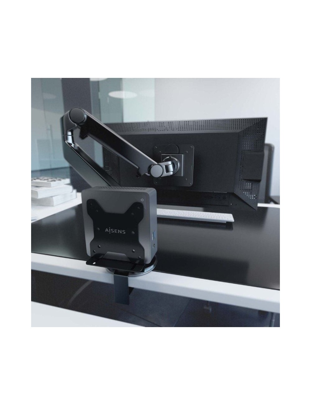 Soporte para miniPC VESA 100x100 Aisens MPC05-205/ Hasta 5Kg