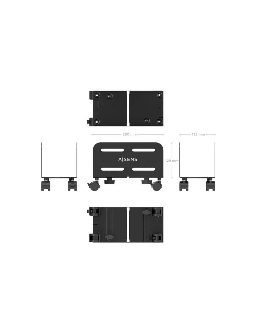 Soporte CPU con Ruedas para PC Aisens MPC06-207 para PC/ hasta 10kg