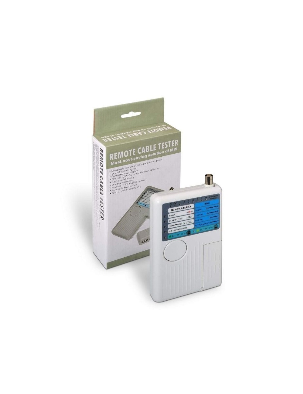 Tester Aisens A142-0313 para RJ11-RJ12-RJ45/ USB/ Coaxial