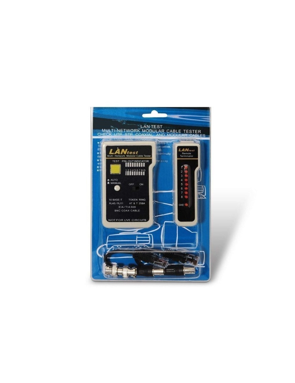 Tester Aisens A142-0314 para RJ11-RJ12-RJ45/ Coaxial