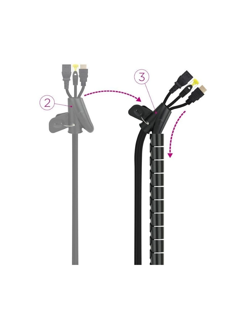 Organizador de Cables en Espiral Nanocable 10.36.0002-BK/ 2m