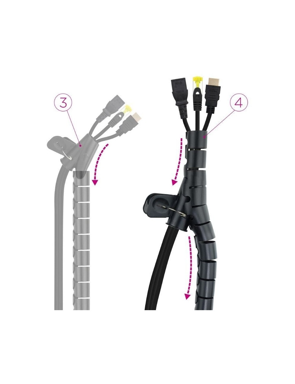 Organizador de Cables en Espiral Nanocable 10.36.0002-BK/ 2m