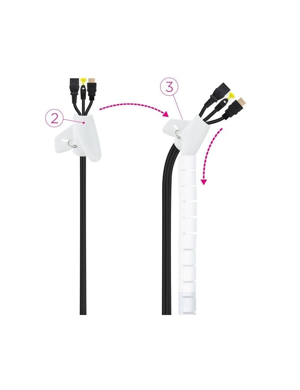 Organizador de Cables en Espiral Nanocable 10.36.0003-W/ 3m