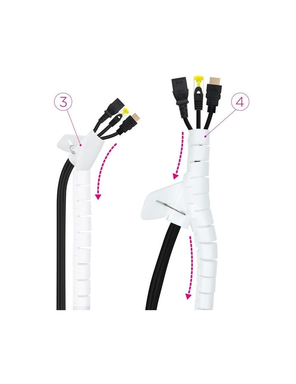 Organizador de Cables en Espiral Nanocable 10.36.0003-W/ 3m
