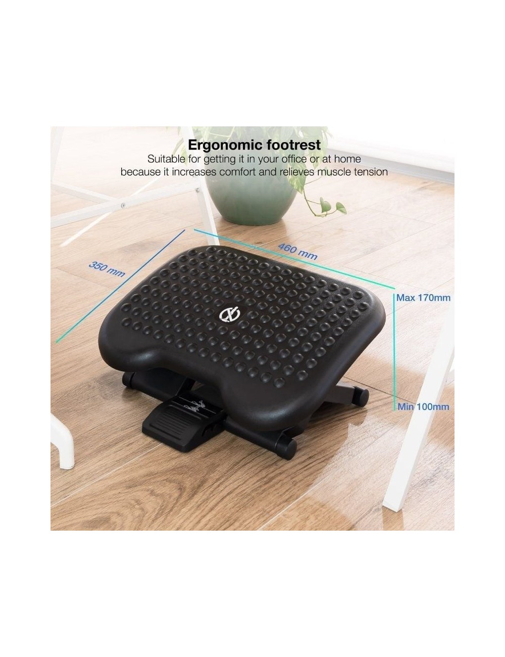 Reposapiés Ajustable/ Inclinable TooQ TQFR0603-B/ 460 x 340mm