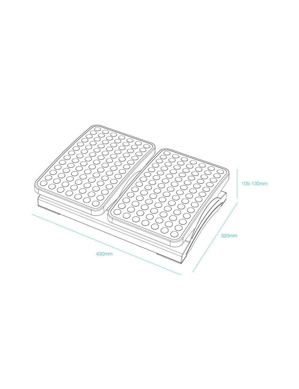 Reposapiés Ajustable/ Inclinable TooQ TQFR0604-B/ 430 x 320 x 105-130 mm
