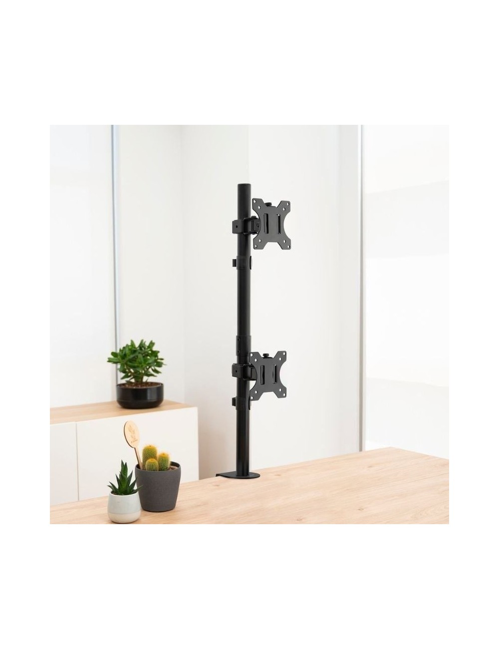 Soporte de Mesa para 2 Monitores TooQ DB1233TNV-B/ Giratorio/ Inclinable/ hasta 8kg