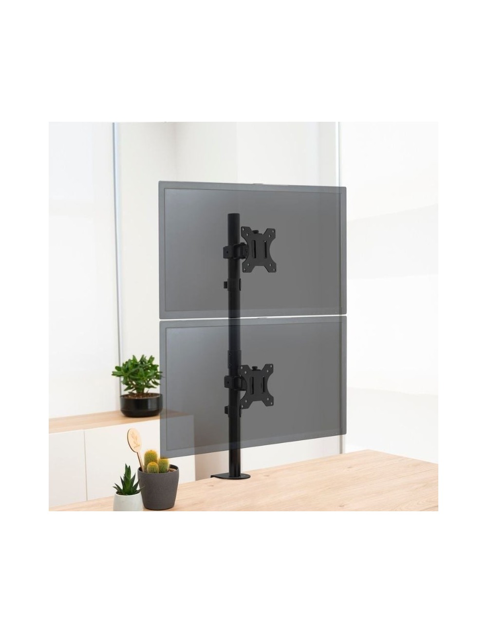 Soporte de Mesa para 2 Monitores TooQ DB1233TNV-B/ Giratorio/ Inclinable/ hasta 8kg