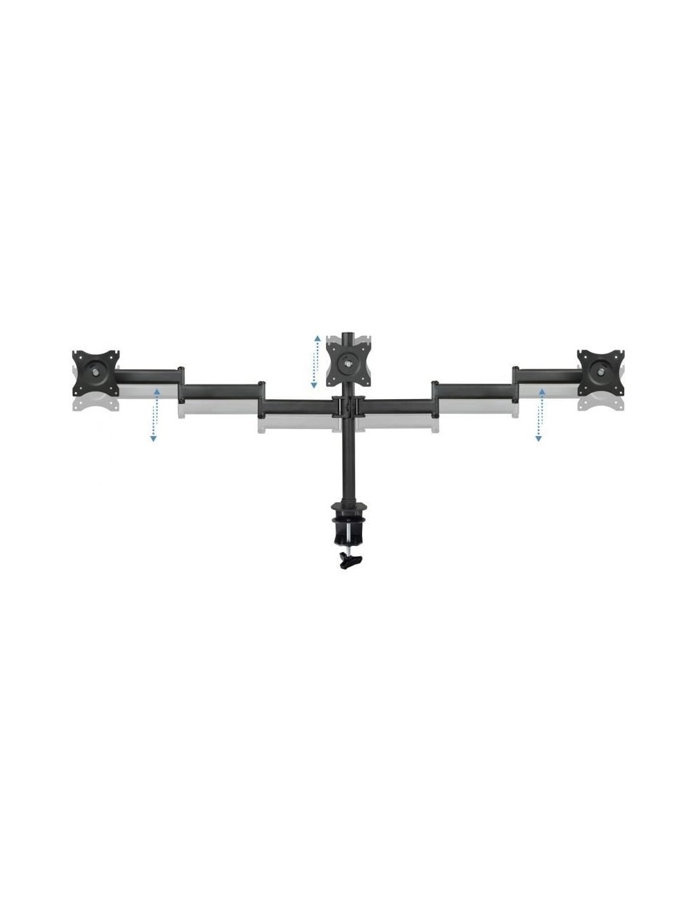 Soporte de Mesa para 3 Monitores TooQ DB1327TN-B/ Giratorio/ Inclinable/ hasta 8kg