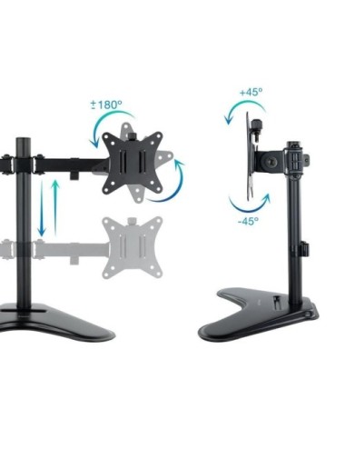 Soporte de Sobremesa para 2 Monitores TooQ DB1702TN-B/ Giratorio/ Inclinable/ hasta 9kg