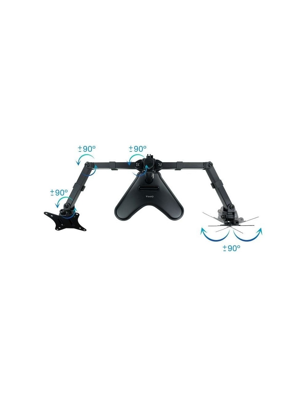 Soporte de Sobremesa para 2 Monitores TooQ DB1702TN-B/ Giratorio/ Inclinable/ hasta 9kg