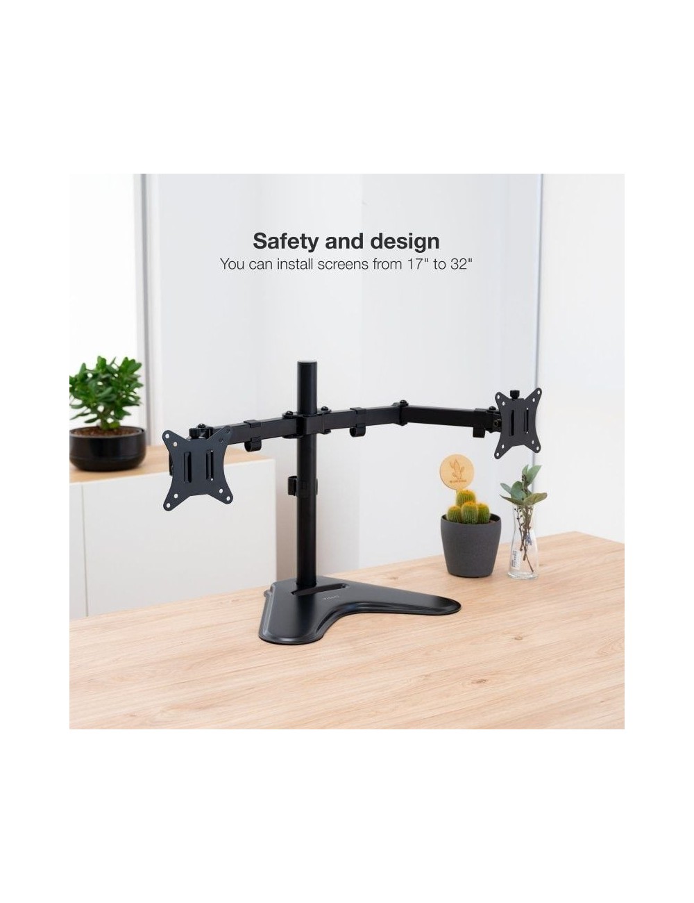 Soporte de Sobremesa para 2 Monitores TooQ DB1702TN-B/ Giratorio/ Inclinable/ hasta 9kg