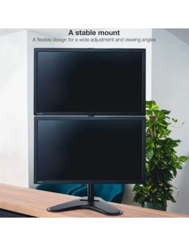 Soporte de Sobremesa para 2 Monitores TooQ DB1703TNV-B/ Giratorio/ Inclinable/ hasta 9kg