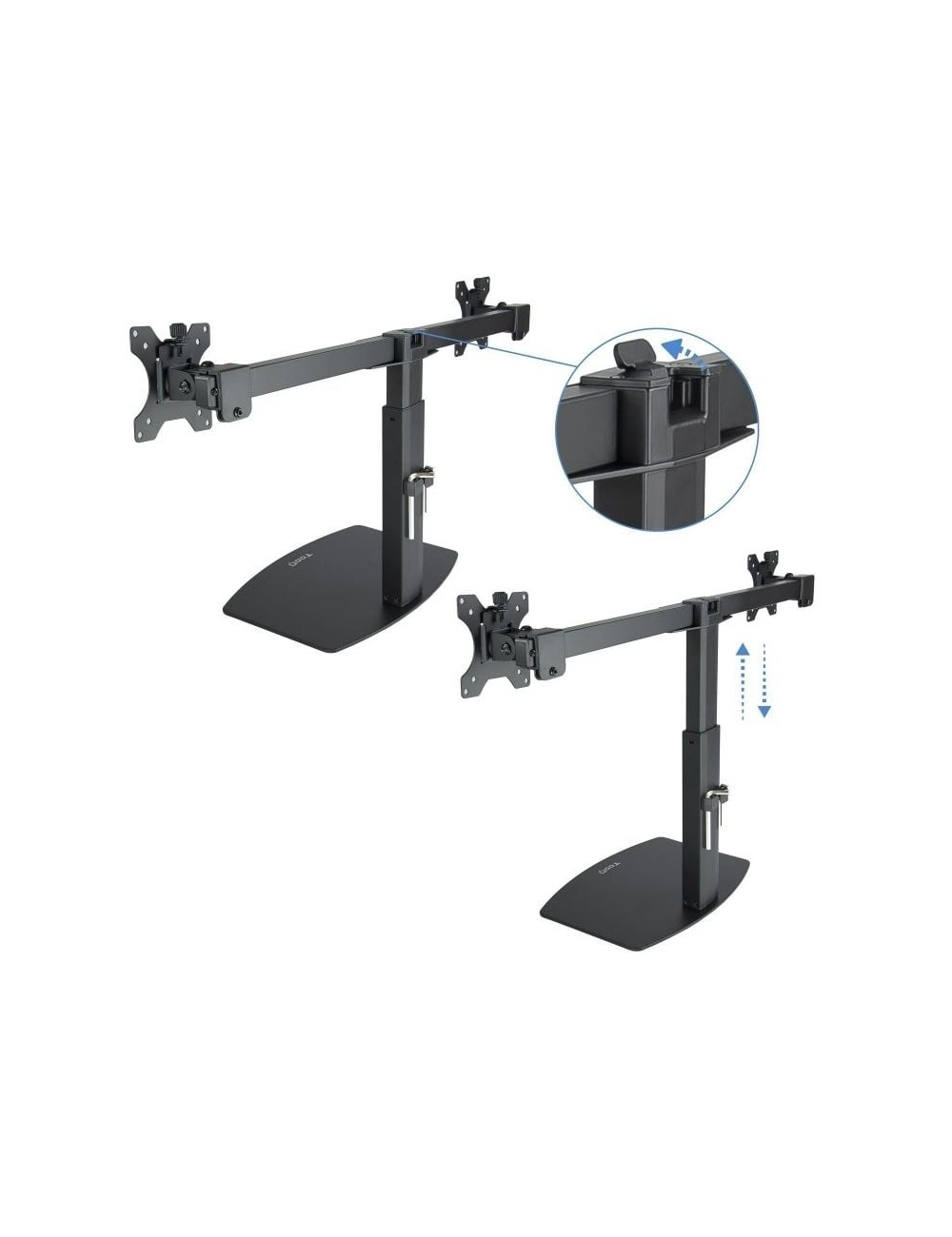Soporte de Sobremesa para 2 Monitores TooQ DB1727TN-B/ Giratorio/ Inclinable/ hasta 6kg
