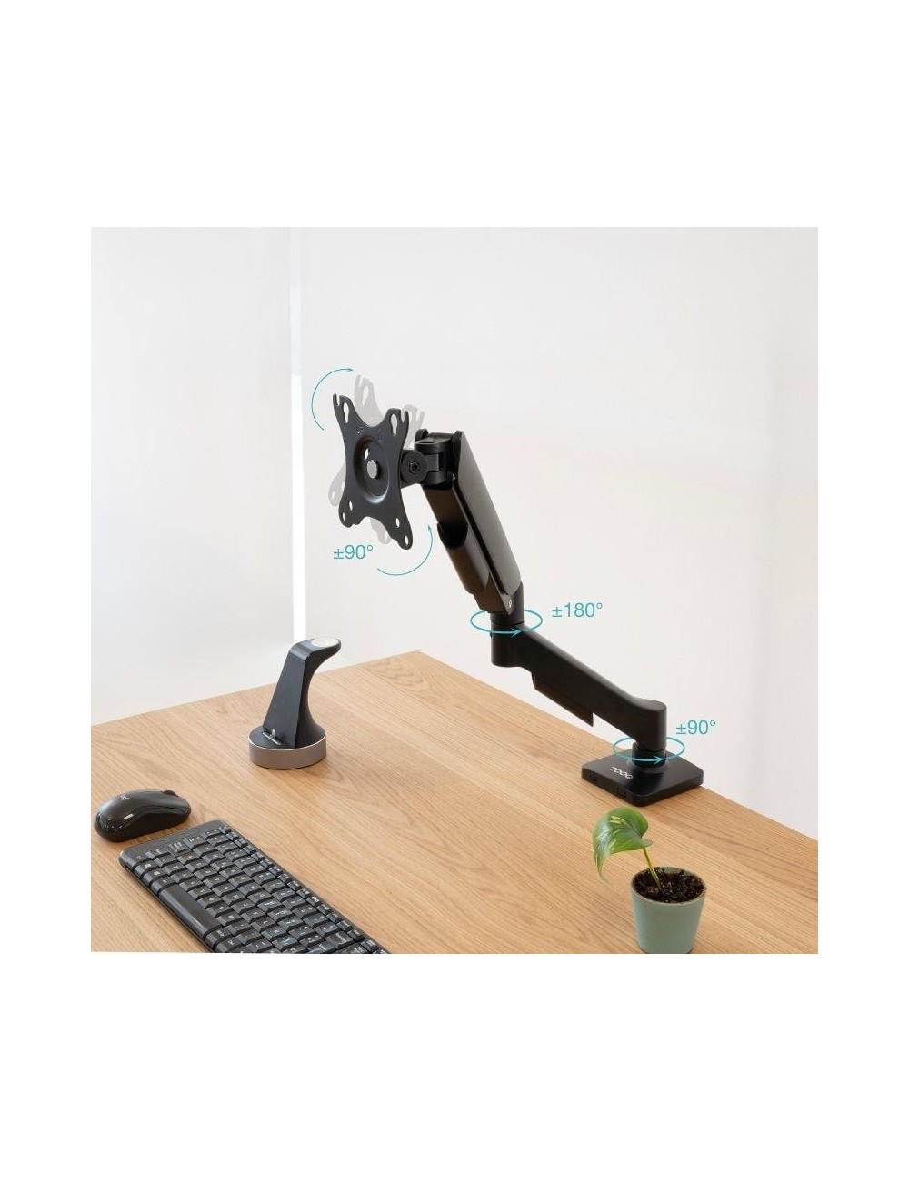 Soporte de Mesa para Monitor TooQ DB1733TNR-B/ Giratorio/ Inclinable/ hasta 9kg