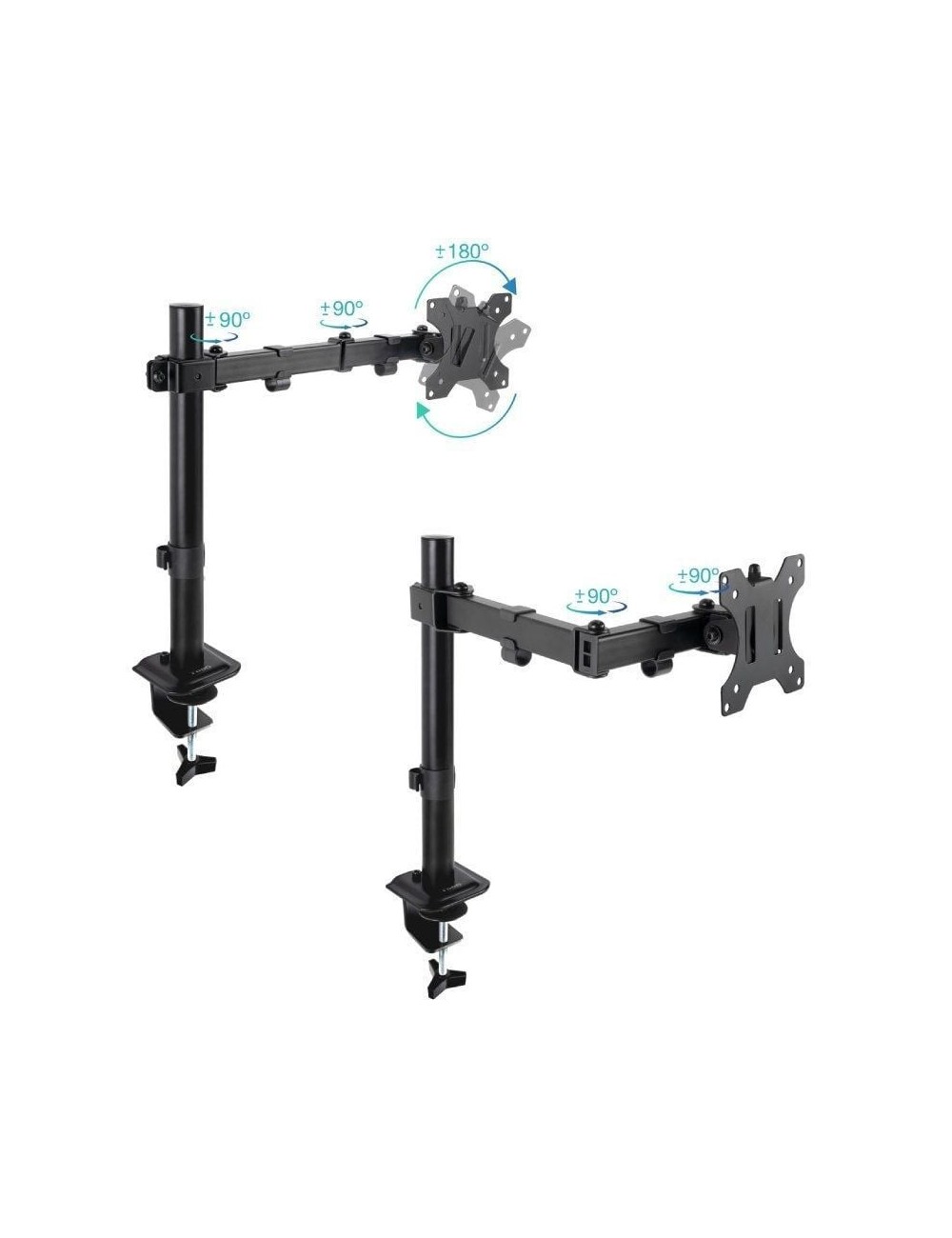 Soporte de Mesa para Monitor TooQ DB1801TN-B/ Giratorio/ Inclinable/ hasta 8kg