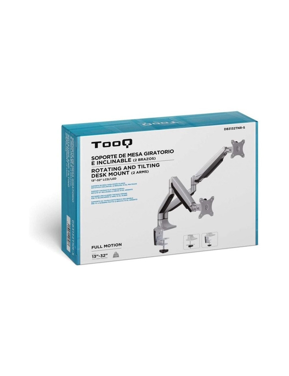 SOPORT PER 2 MONITORS TOOQ - FINS 9 KG - BLANC ( DB3132TNR-S )