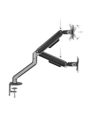 Soporte de Mesa para Monitor TooQ DB4032TNR-G/  Giratorio/ Inclinable/ hasta 9kg