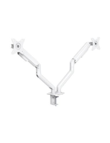 Soporte de Mesa para 2 Monitores TooQ DB4132TNR-W/ Giratorio/ Inclinable/ hasta 9kg