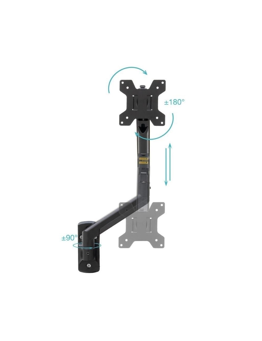 Soporte de Pared para Monitor TooQ LP1334TNR-B/ Giratorio/ Inclinable/ Rotatorio/ hasta 10kg