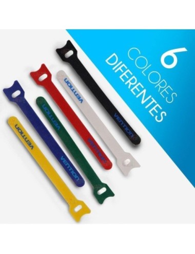 Tira Organizadora de Cables Vention KAC00/ 15cm/ Pack de 6