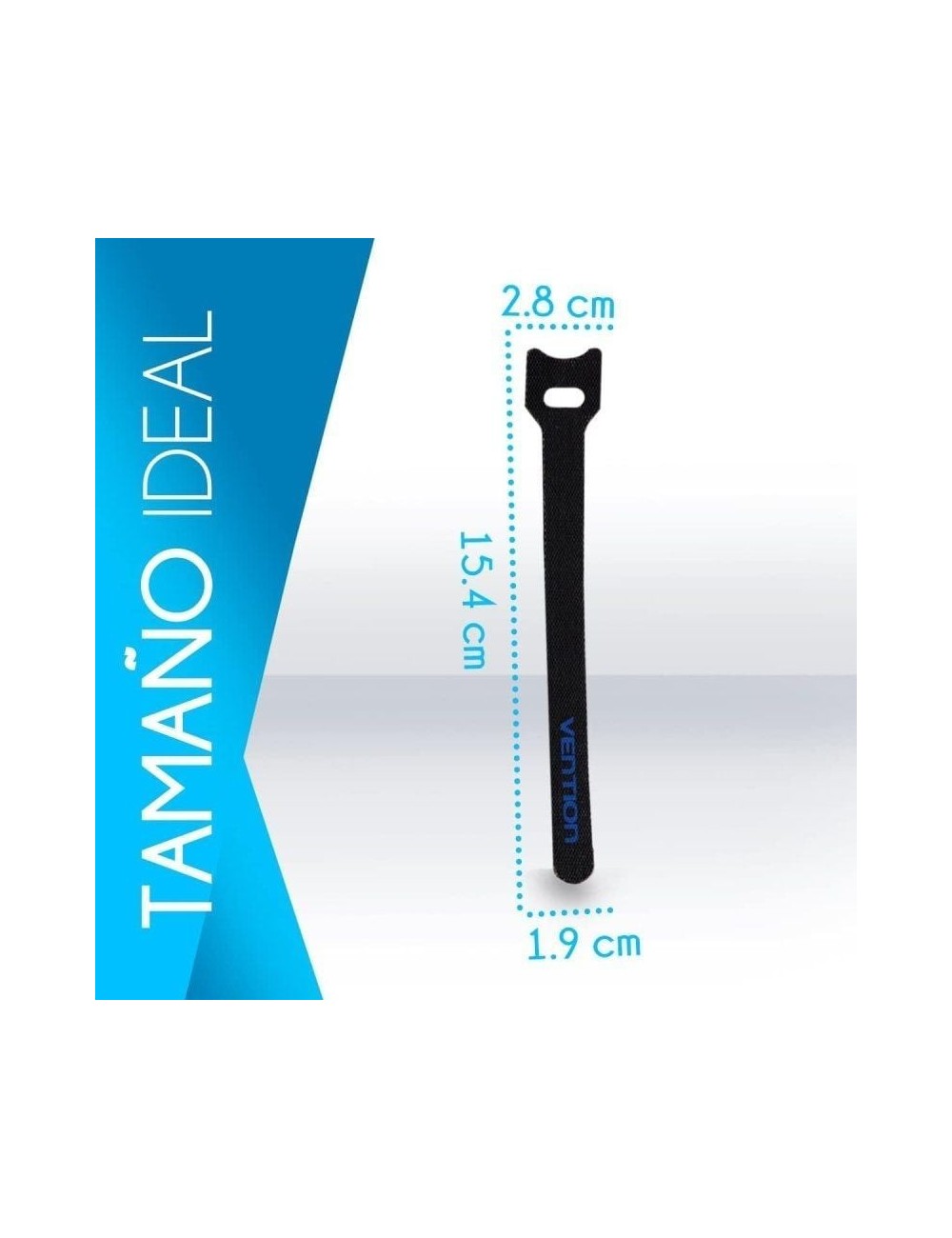Tira Organizadora de Cables Vention KAC00/ 15cm/ Pack de 6