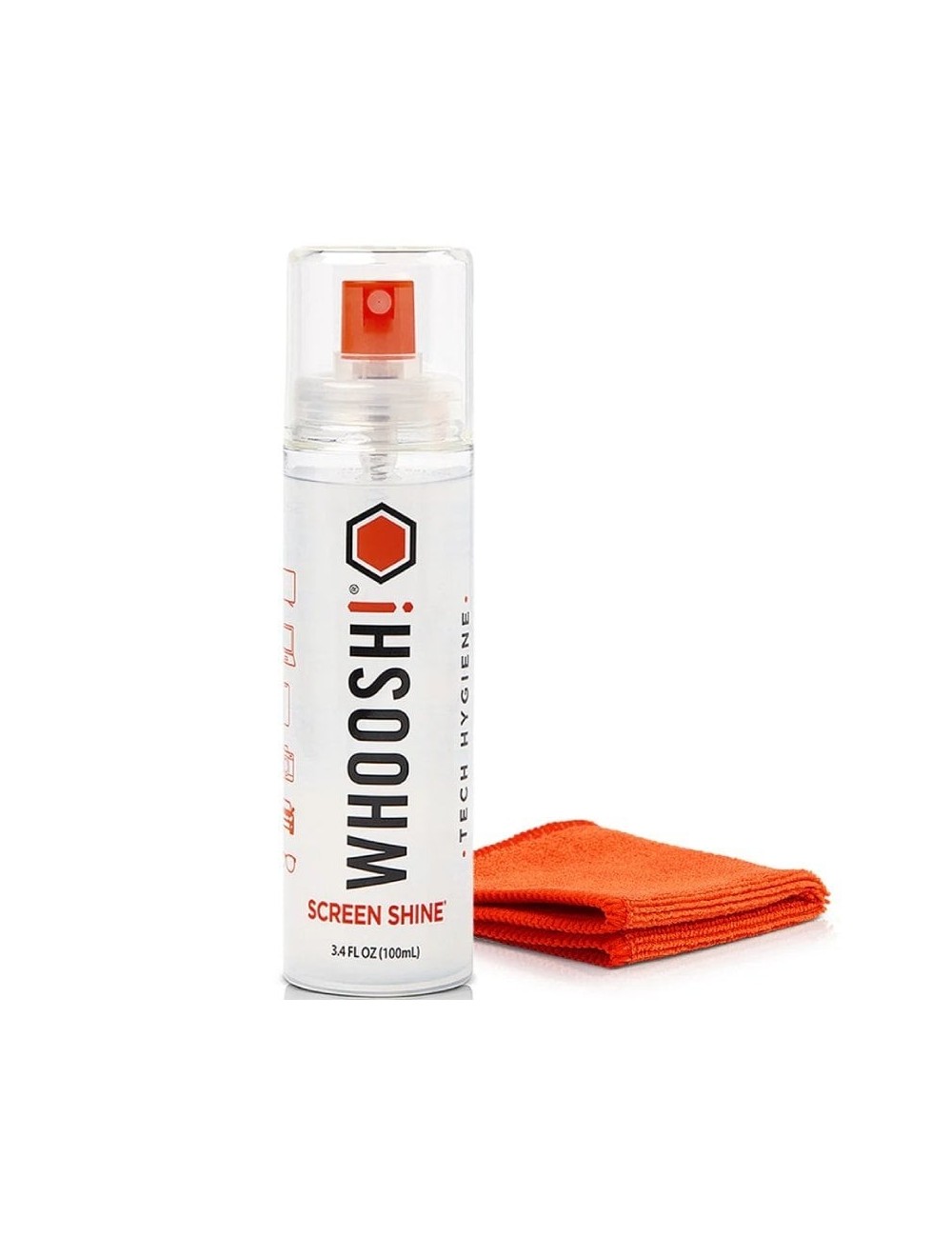 Kit Limpiador de Pantallas Whoosh Kit GO XL WSH003/ Spray 100ml + Paño Microfibra