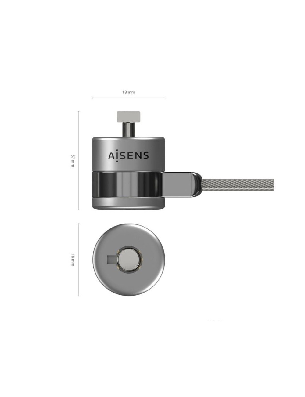 Cable de Seguridad para Portátiles Aisens ASLK-D40K02-SL/ 1.5m