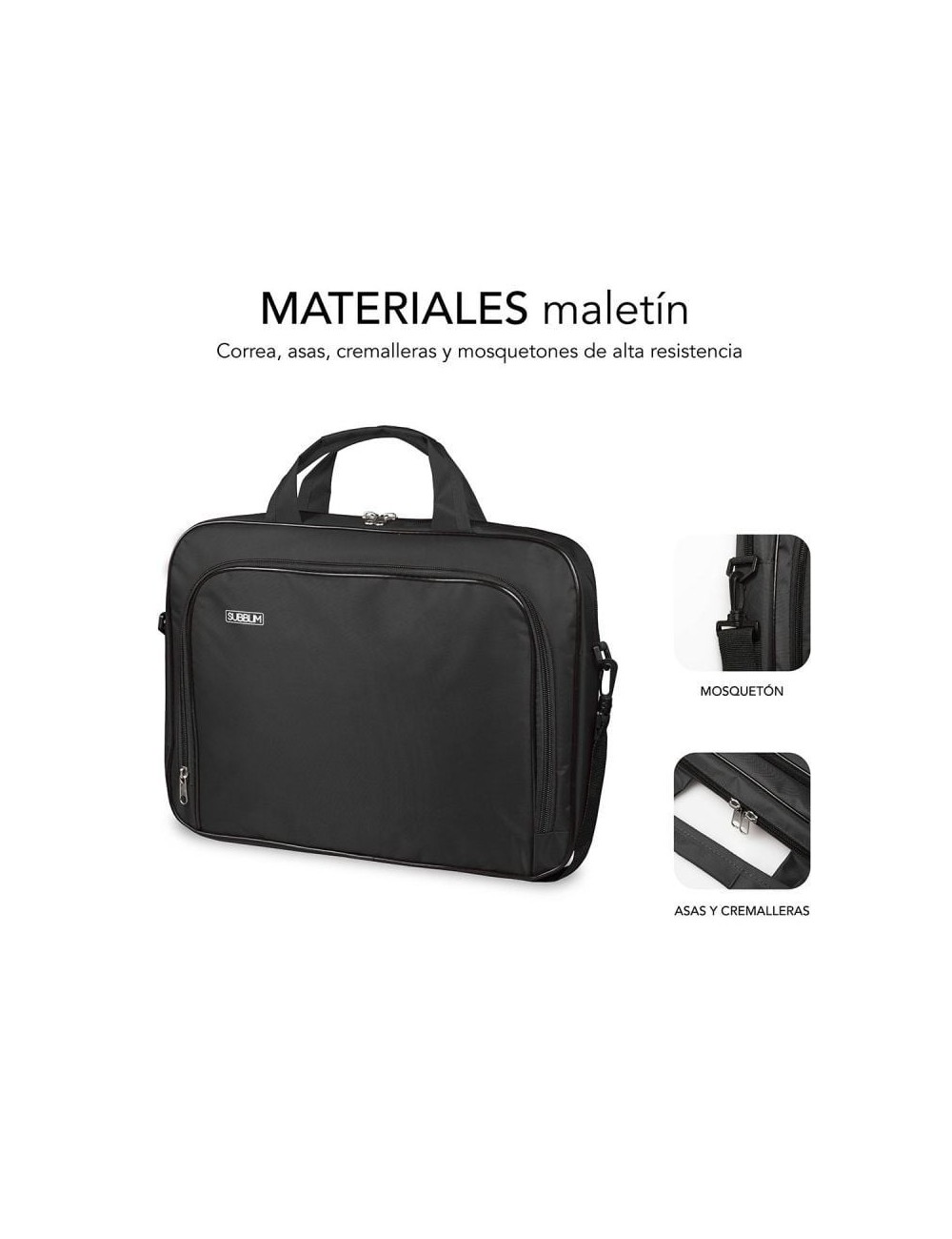 Maletín Subblim Oxford para Portátiles hasta 14'/ Negro