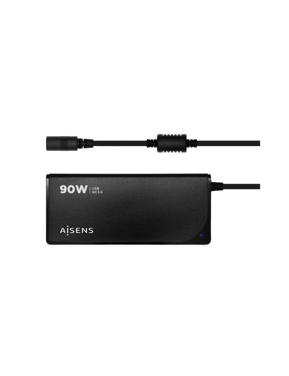 Cargador de Portátil Aisens ASLC-90WAUTO-BK/ 1xUSB/ 90W/ Automático/ 12 Conectores/ Voltaje 15-20V