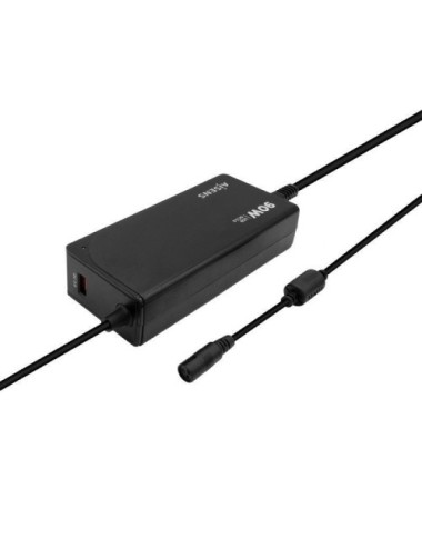 Cargador de Portátil Aisens ASLC-90WAUTO-BK/ 1xUSB/ 90W/ Automático/ 12 Conectores/ Voltaje 15-20V