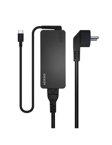 Cargador de Portátil Aisens ASCH-1PD65D-BK/ 1xUSB Tipo-C/ 65W/ Automatico/ Voltaje 5-20V