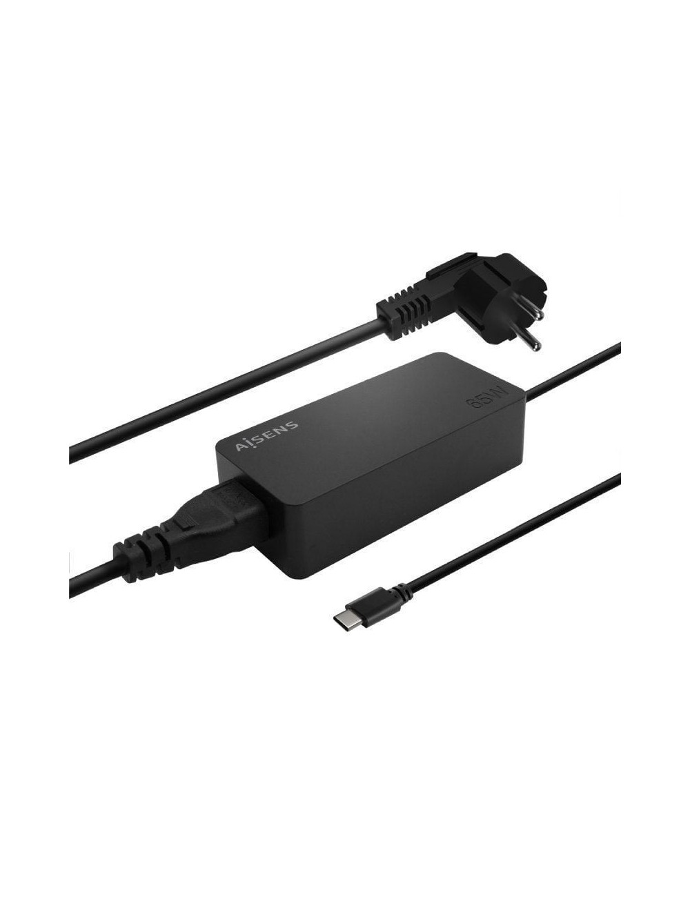 Cargador de Portátil Aisens ASCH-1PD65D-BK/ 1xUSB Tipo-C/ 65W/ Automatico/ Voltaje 5-20V