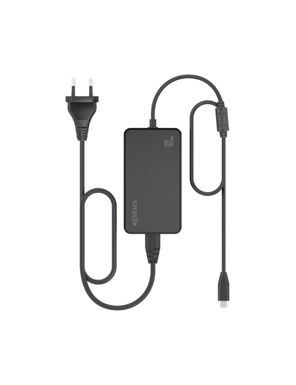 Cargador de Portátil GaN Aisens ASCH-1PD90D069-BK/ 1xUSB Tipo-C/ 90W/ Automático/ Voltaje 5-20V