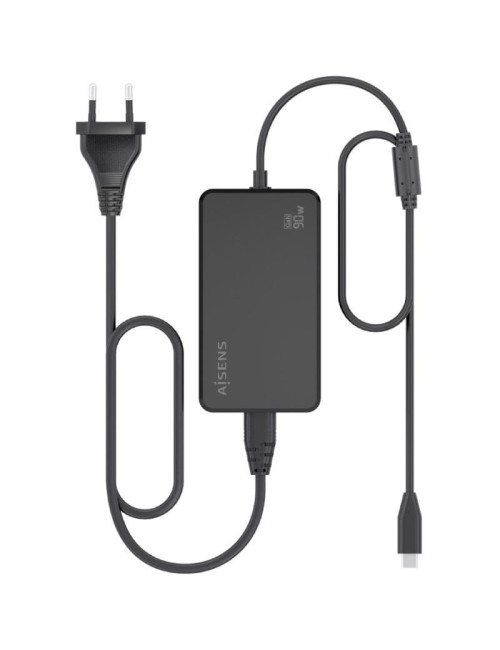 Cargador de Portátil GaN Aisens ASCH-1PD90D069-BK/ 1xUSB Tipo-C/ 90W/ Automático/ Voltaje 5-20V